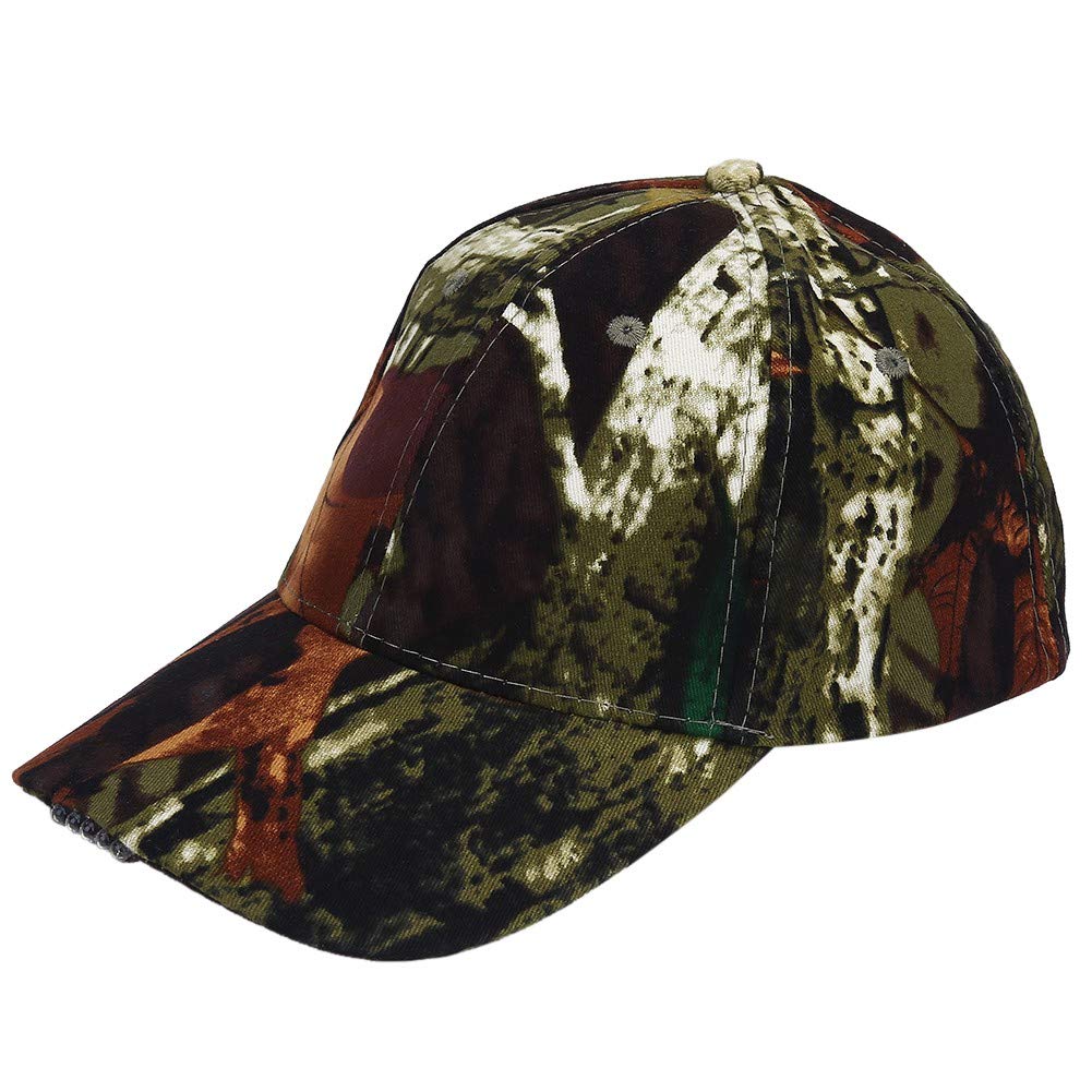 LED Baseball Cap, Headlight Hat Breathable Hats Night Lighted Battery Powered Women Men Hands Sport Hat for Dark Outdoor Fishing Jogging Camping Hip Hop Party Holiday.(Camouflage)