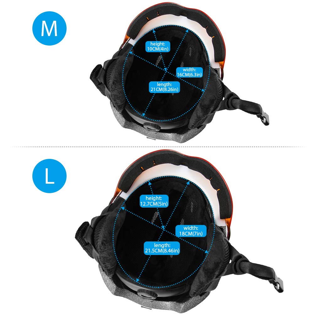 Dimensione della Testa Regolabile per Sci Snowboard Fodera Rimovibile  Caschi Sci Professionale con 14 Prese dAria Indipendenti TOMSHOO Casco da  Sci con Visiera Sport invernali Sci berjaya.edu.my