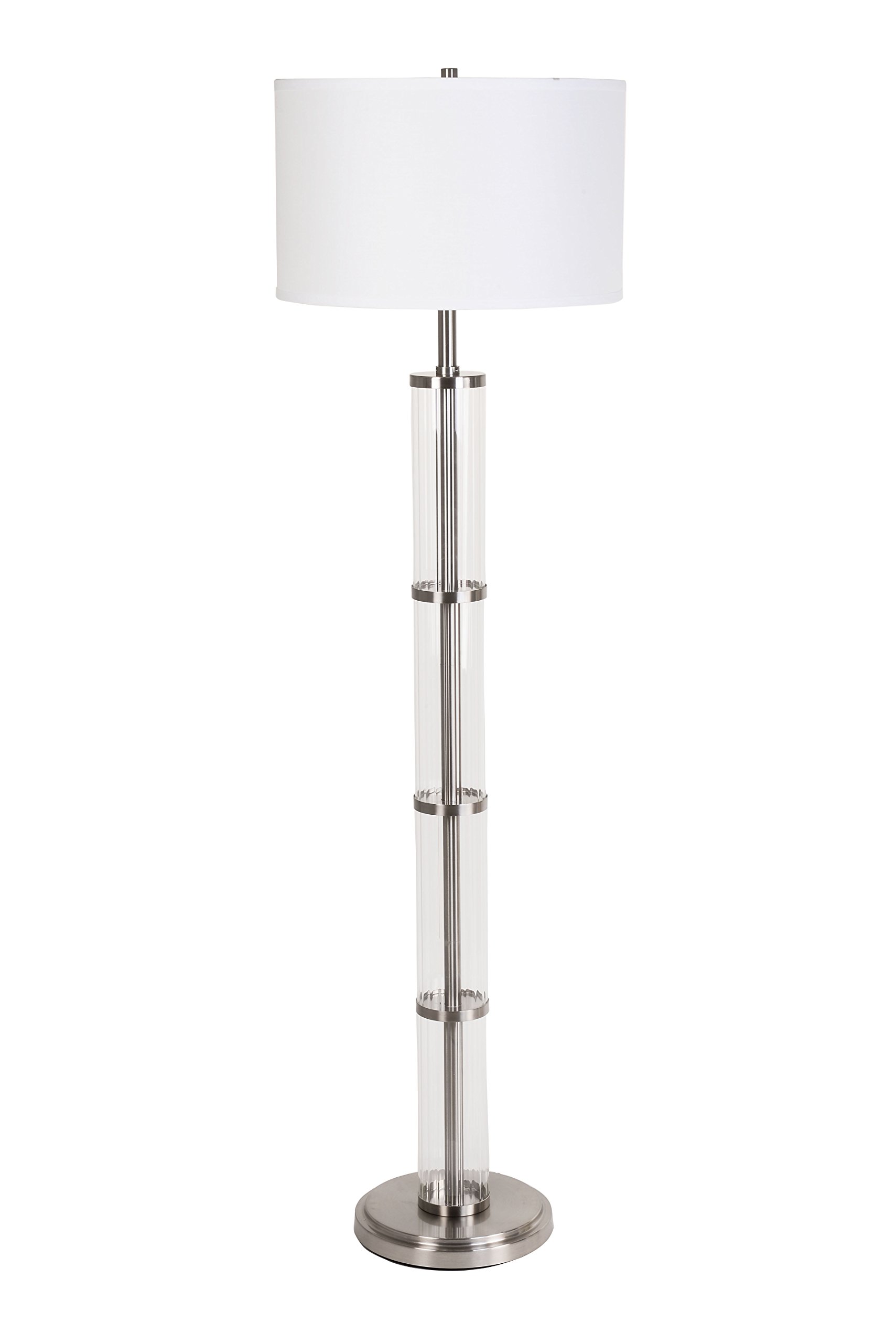 Catalina Lighting 20443 000 Leon Ribbed Glass Floor Lamp On