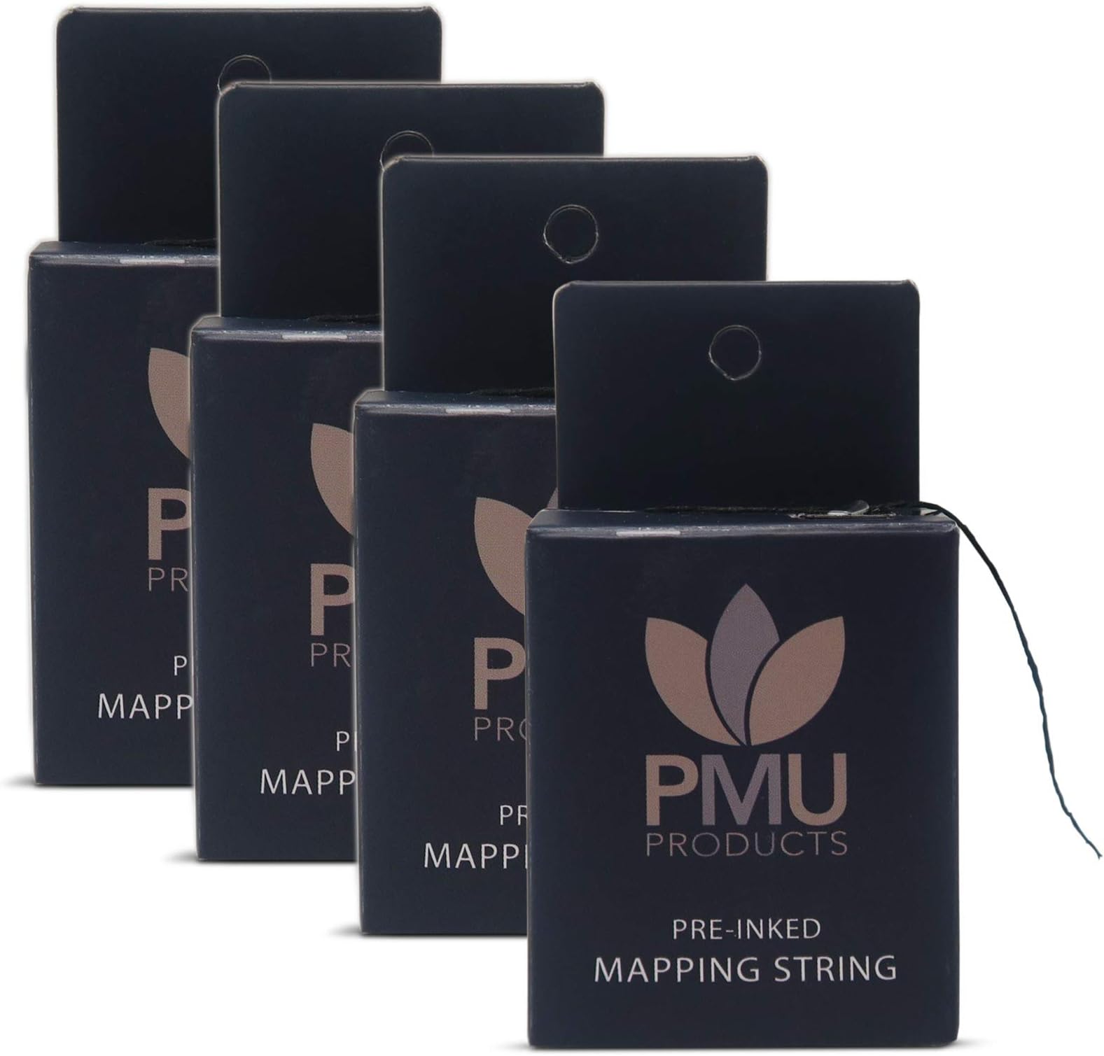 PMU THE ORIGINAL Pre-Inked Microblading String for Brow Mapping - Measuring Tool for Marking Symmetrical Eyebrows (Pack of 4)