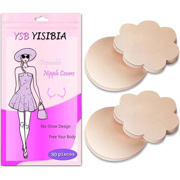 HISKFUN 40 Pieces Nipple Covers For Women - Disposable No-Show Pasties, Hypoallergenic Satin - View #5