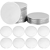 PH PandaHall 30 pcs 30mm Flat Round 201 Stainless Steel Blank Stamping Tag Pendants for Earring Bracelet Necklace Pendant Charm Jewelry Making, No Hole