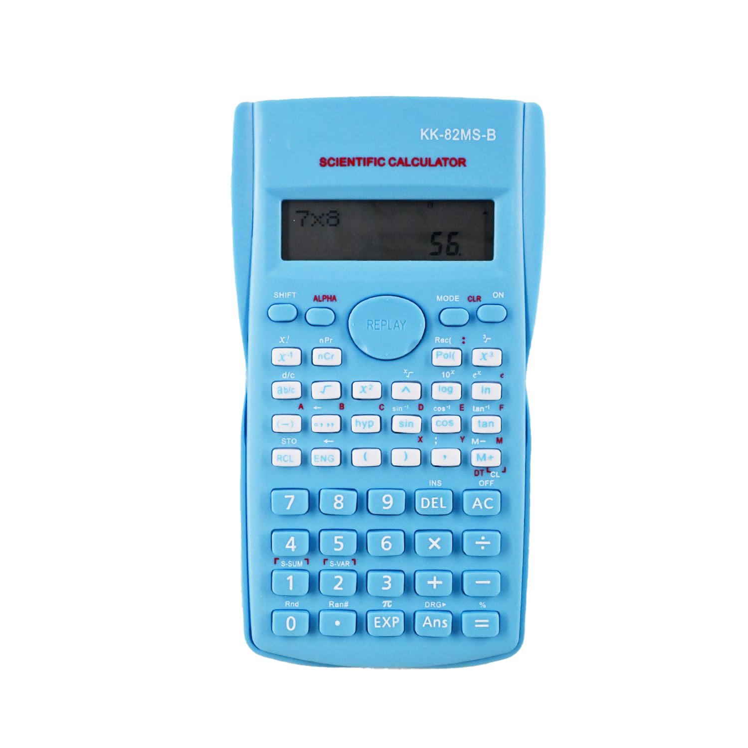 Dakexiong KK-82MS-D Portable Scientific Calculator Engineering Scientific Functional Calculator with 240 Functions Two-Line Display for School Supplies Students Teachers Business Office Home,Blue