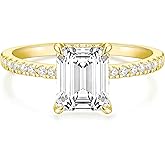 TIGRADE 3CT Engagement Ring for Women Emerald Cut Cubic Zirconia Wedding Band CZ Promise Wedding Ring Size 4-11