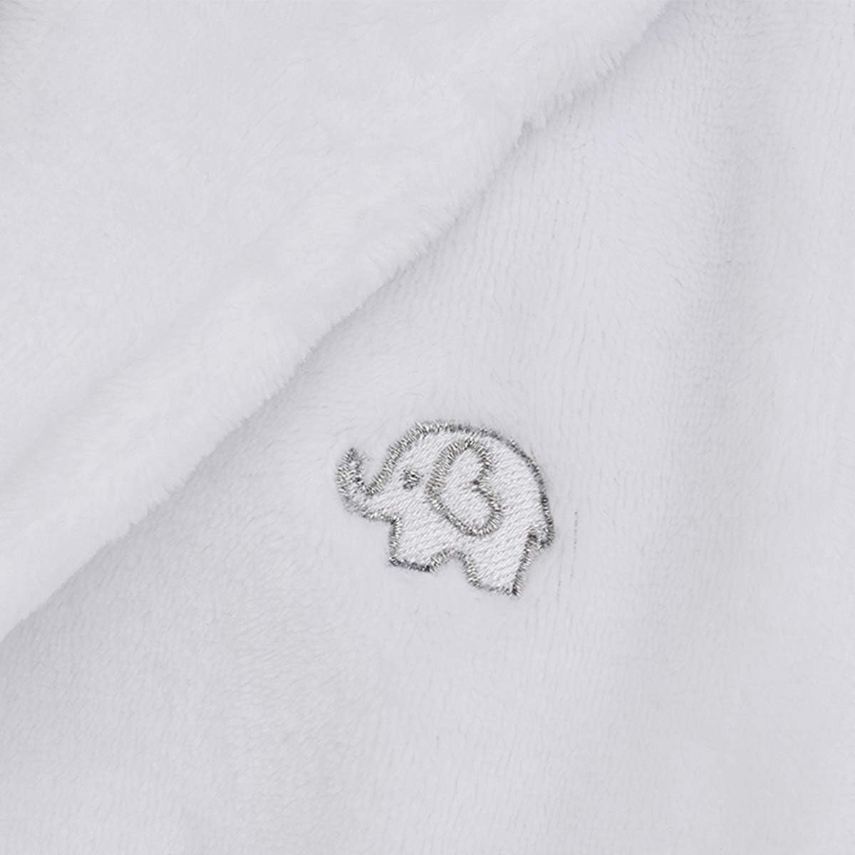 Baby Boys & Girls Unisex Dressing Gown (Ages 6-24 Months) Soft Plush Flannel Fleece Hooded Bath Robe (18-24 Months, White): Clothing