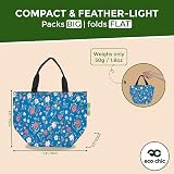 ECO CHIC Lightweight Foldable Insulated Lunch Bag Floral Navy view 3