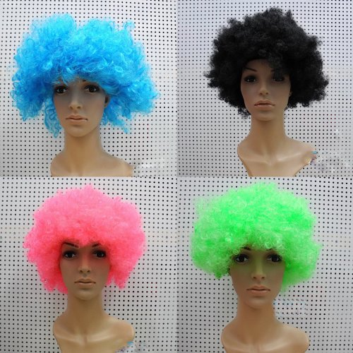 Generic Afro Curly Wig Facial Hair for Football Fans Theme Party Halloween Clown Costume