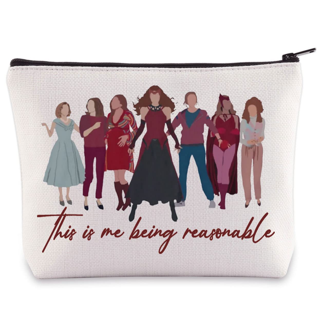 BWWKTOP Wanda Witch Cosmetic Makeup Bag Witch Movie Fans Gifts This Is Me Being Reasonable Zipper Pouch Bag For Movie Fans, Being Reasonable, Bag