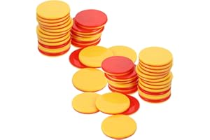 KOMBIUDA 100pcs Double-Sided Counting Chips for Learning Math and Cognitive Development Safe Non-Toxic