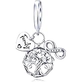 Alstade Bible Family Mom Wife Love Heart Dangle Charm 925 Sterling Silver Charms fits Bracelets and Necklace Pendant Bead Charms Jewelry Present for Women Family Friends
