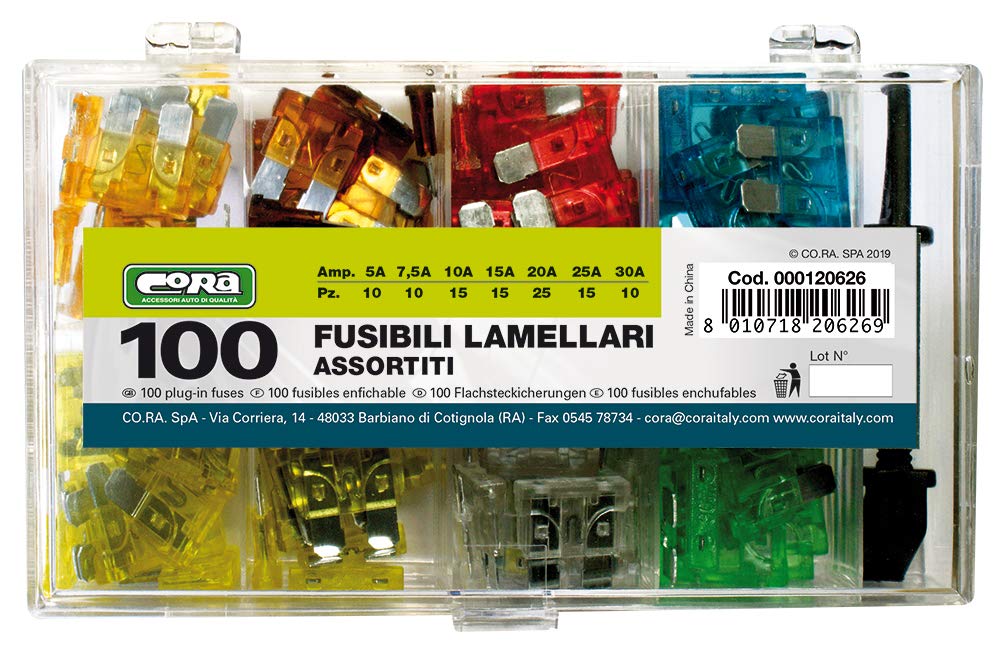 Cora 000120626 Box of 100 Assorted Lamellar Fuses