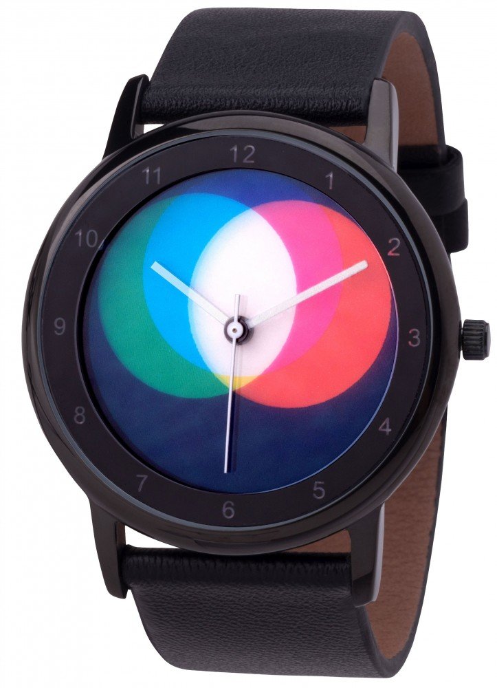 Avantgardia RGB Rainbow e-Motion of Colour Unisex Watch Stainless Steel Case, Black/Multicoloured, Bracelet