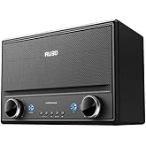 RadioShack 240W Retro Style Leather Body Bluetooth Vintage Speaker with FM Radio, USB, AUX, Metal Grill