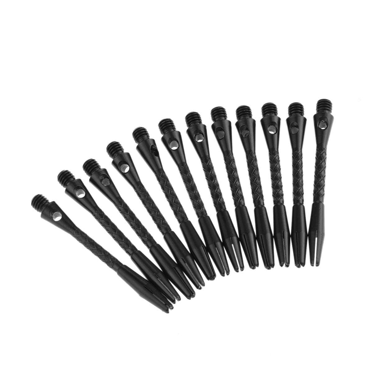 zalati Dart Shafts 12pcs Aluminum Alloy Dart Pole Rod with Standard 2BA Screw Thread for Darts Accessories - 45mm, Black