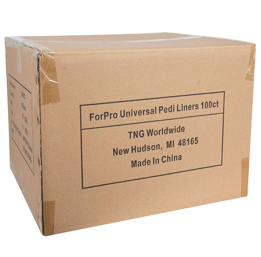 ForPro Universal Pedi Bath Liners- 50% THICKER - Fit Footsie Bath Plus Foot Bath, Disposable Pedicure Foot Tub Liners for Foot Spa Basins & Foot Bath Soaks, 14.5” W x 12.5” L x 6” D, 100-Count: Beauty