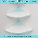 Gieanoo White Corner Shelf Oak Wood 7inch Wall Mount Floating Shelf view 4