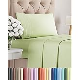 Twin Size 3 Piece Sheet Set - Comfy Breathable & Cooling Bed Sheets Set - Hotel Luxury Bedding for Women, Men, Kids, Teens, Boys & Girls - Deep Pockets and Wrinkle Free - Oeko-Tex - Light Sage Green
