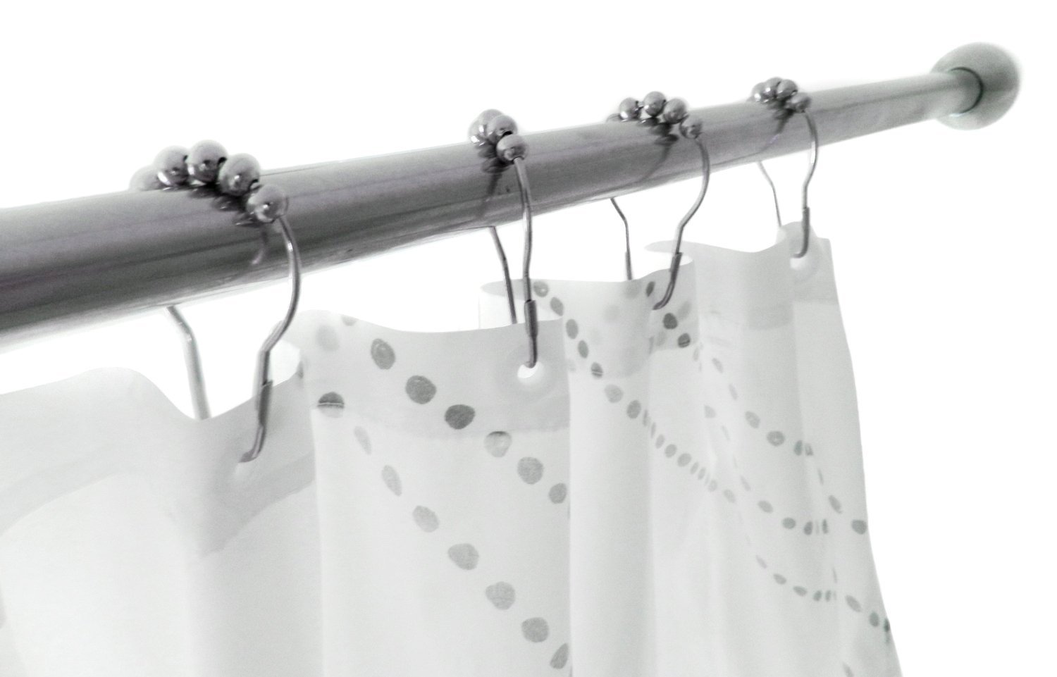 Heavy Duty Polished Chrome Roller Shower Curtain Rings Amazon In