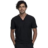 Cherokee Men's V-Neck Scrub Top, Modern Fit One Chest Pocket with 360° Stretch Knit CK885