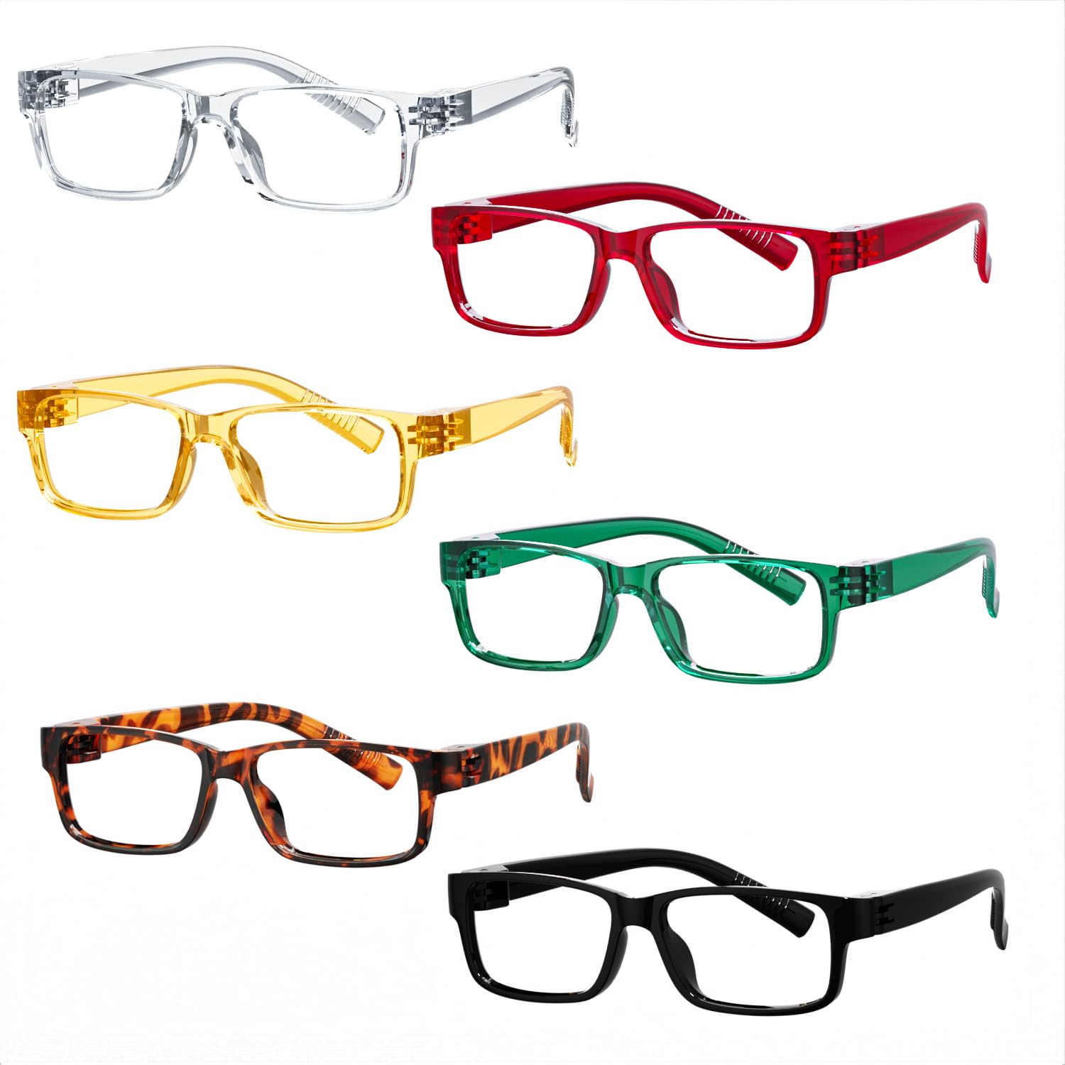 Eyekepper Metalless Screwless Spring Hinges Reading Glasses 6 Pack Vintage Readers for Men Women +1.25