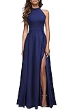 MUSHARE Women's Halter Neck Sexy Split Cocktail