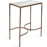 Kate and Laurel Catriona Modern Glam Metal Skinny Side Table, 19 x 11 x 24, Gold, Rectangular Slim Living Room End Table with