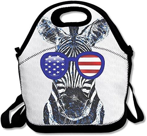 American Flag Sunglasses Zebra Versatile,convenient And Stylish Lunch Bag
