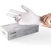 LANON Food Safe White Disposable Nitrile Gloves,Cooking Gloves,Medium | Food Grade,Cooking,Food Prep,Latex-Free,Powder-Free,Silicone-Free,Textured Fingertips,Cleaning,Kitchen Gloves Disposable