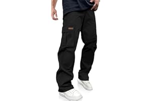 PLEPAN Men's Casual Cargo Pants Drawstring Hiking Pants Workout Tactical Joggers Sweatpants for Men