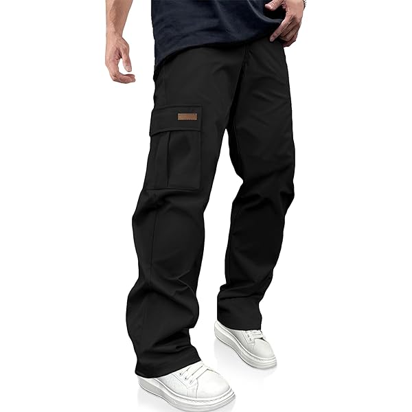 Maiyifu-GJ Men's Fleece Heavyweight Cargo Pants Multi Pocket Elastic