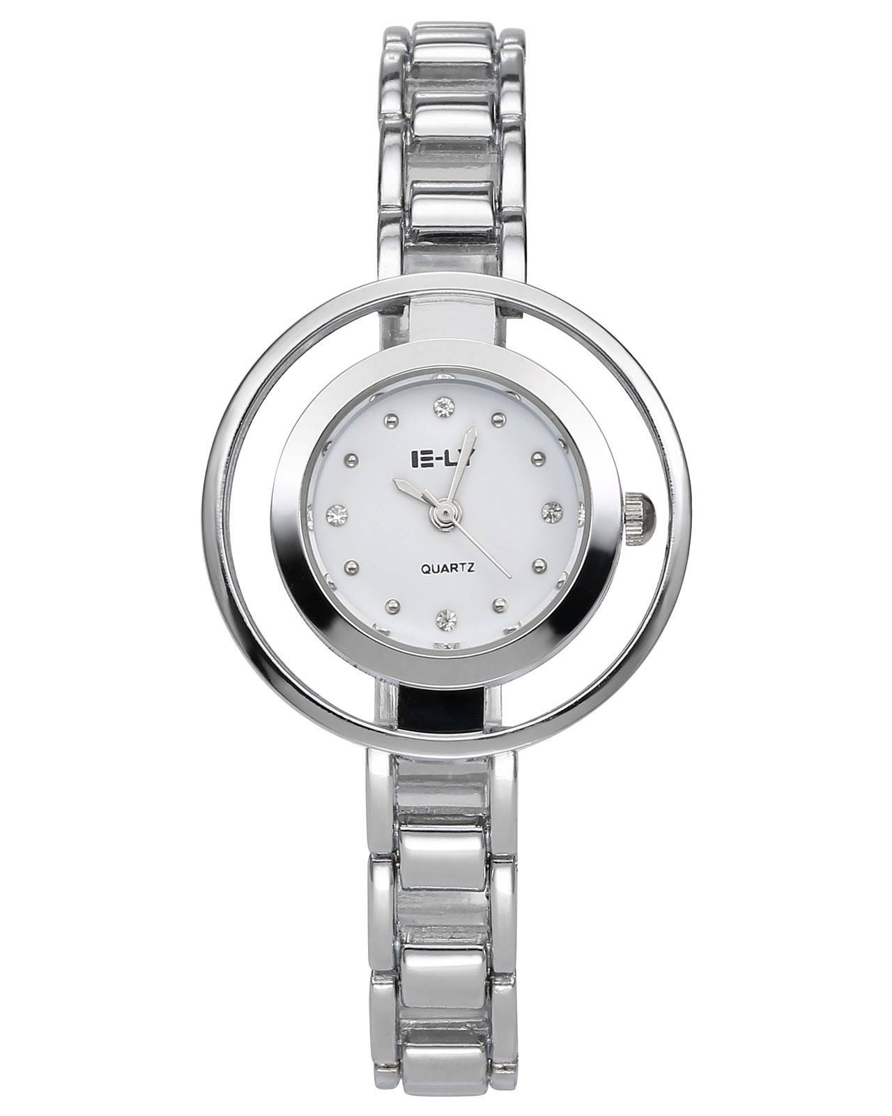 JSDDE Montre Femme Montre Simple Montre à la Mode Bracelet en Acier Mince Trois Aiguilles Quartz Analogue