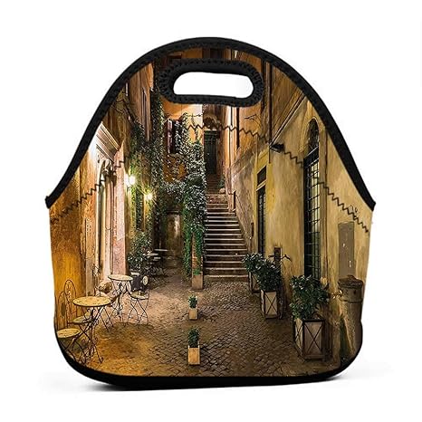 Amazon Com Convenient Lunch Box Tote Bag Italian Decor Old