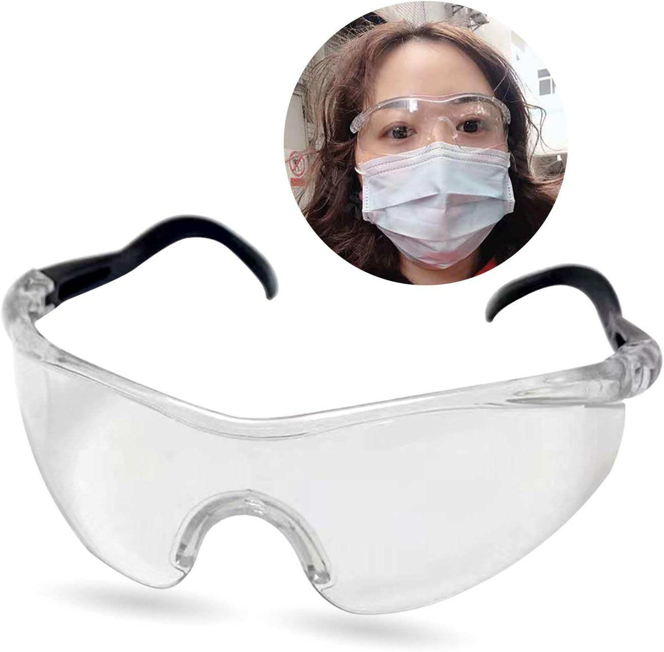Gecheer Safety Glasses Protective Eyewear Splash-Proof Goggles Anti-Scratch Anti-Dust Impact Resistant 180° Eye Protection for Home Work Outdoor Activities