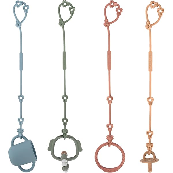 thumbnail image 2 of Baby Buddy Secure-A-Toy, Safety Strap Secures Toys, Teether, Or Pacifier To Stroller, Highchair, Car Seat, Black-Tan 2 of 14