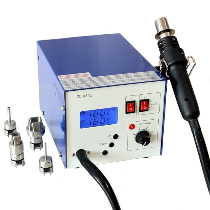 Regelbare digitale SMD Heißluft-Lötstation Rework ZD-939L LCD ESD