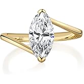 VISDIV 2CT Engagement Ring for Women Marquise Cut 925 Sterling Silver AAAAA Cubic Zirconia CZ Wedding Band Promise Ring For Women Solitaire Simulated Diamond Silver/Gold Size 5-10