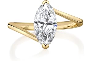 VISDIV 2CT Engagement Ring for Women Marquise Cut 925 Sterling Silver AAAAA Cubic Zirconia CZ Wedding Band Promise Ring For Women Solitaire Simulated Diamond Silver/Gold Size 5-10