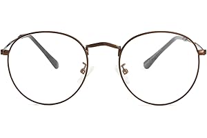 Kursan Classic Round Metal Clear Lens Glasses for Women Men Circle Frame Non-Prescription Eyeglasses