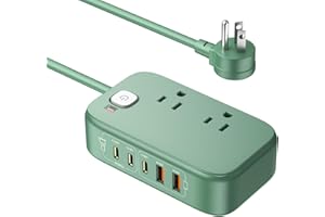 VPSUN USB C Charging Station,190W USB Charging Hub Power Strip,6FT Flat Extension Cord,Max 65W USB C Desktop Power Charger fo