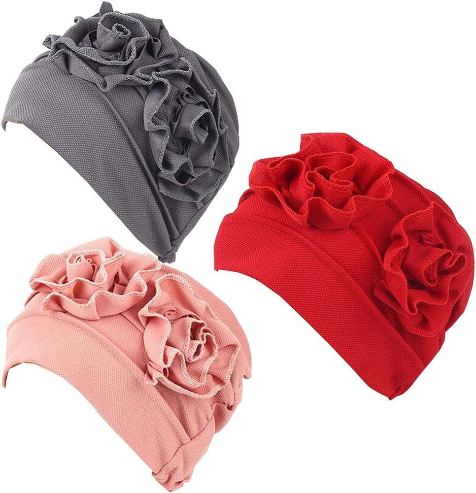 Luckystaryuan 3Pack Womens Chemo Hat Beanie Turban Headwear for Cancer Patients