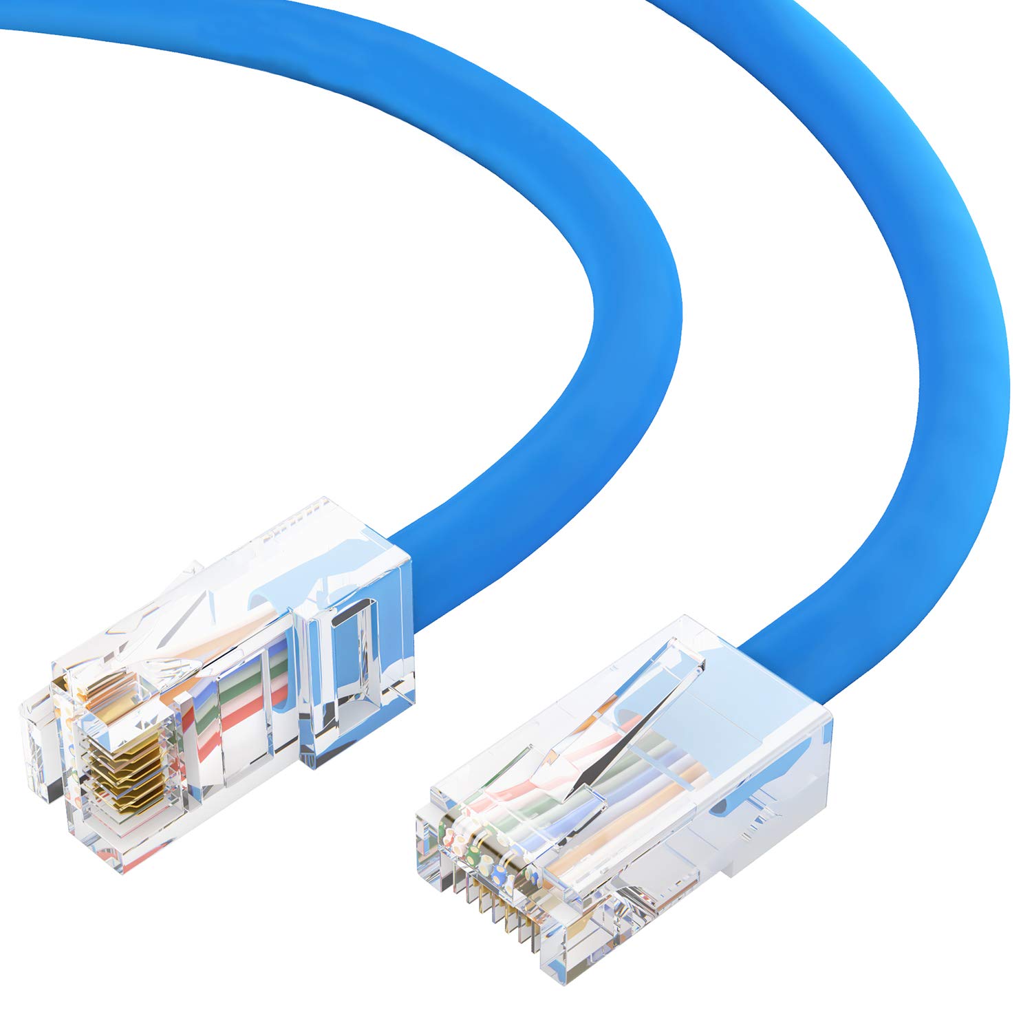 GOWOS Cat6 Cable (1 Feet Blue) UTP Computer Network Cable with Bootless