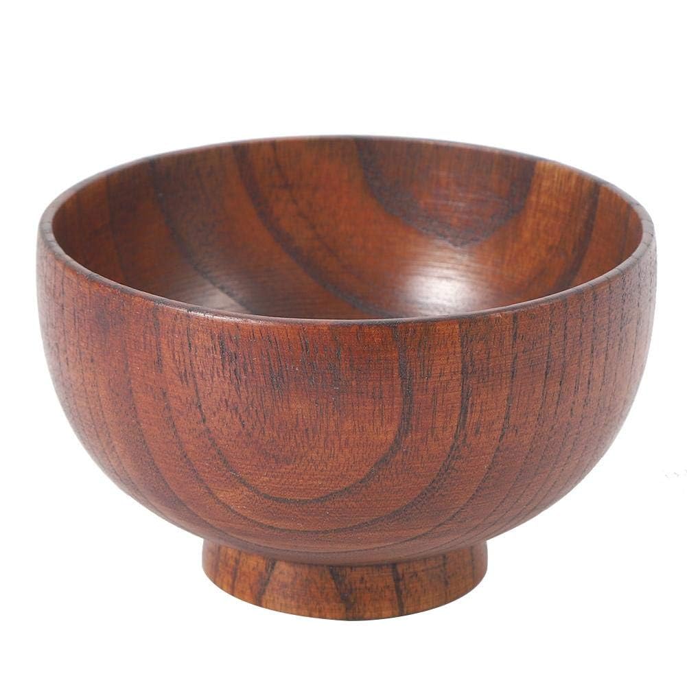 HERCHR Wooden Soup Bowls,Noodle Bowl Japanese Rice Bowl 4.7×2.8inch Wooden Bowls Serving Bowl for Rice Fruit Salad,Candy and Condiment
