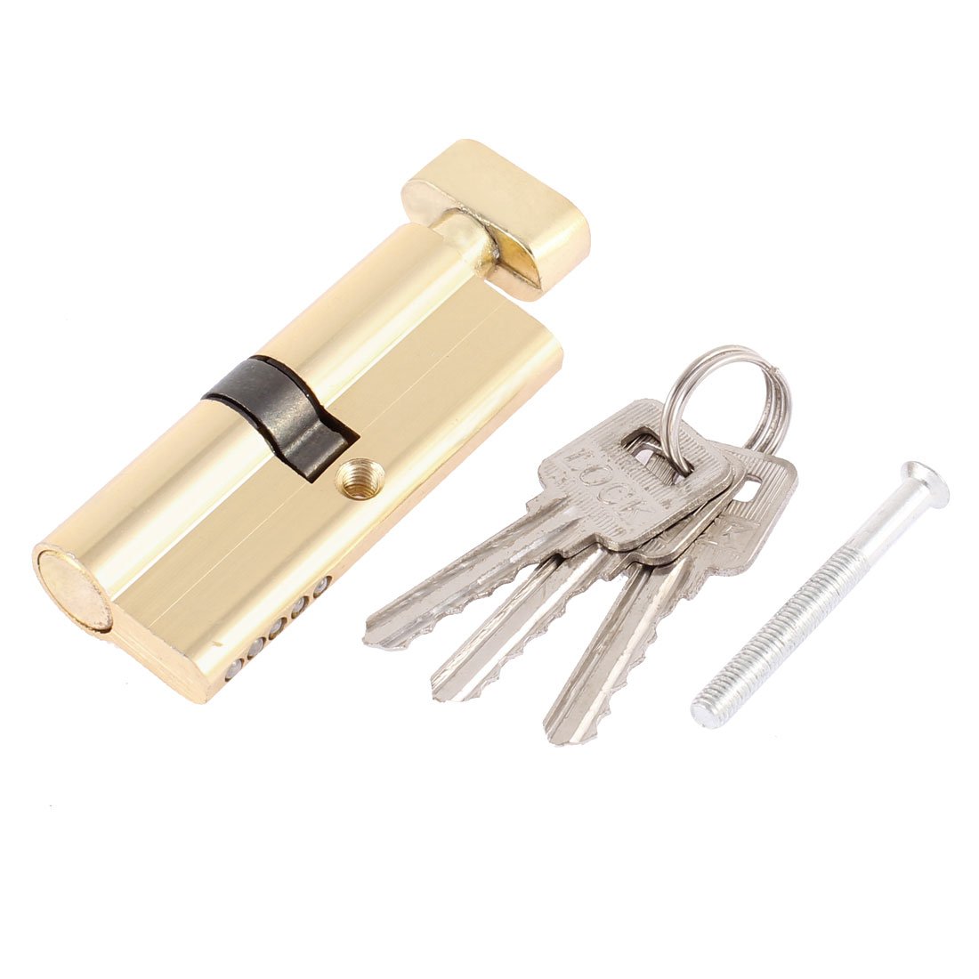 Sourcingmap 85mm Long Anti-Theft Door Lock Cylinder Gold Tone w Keys