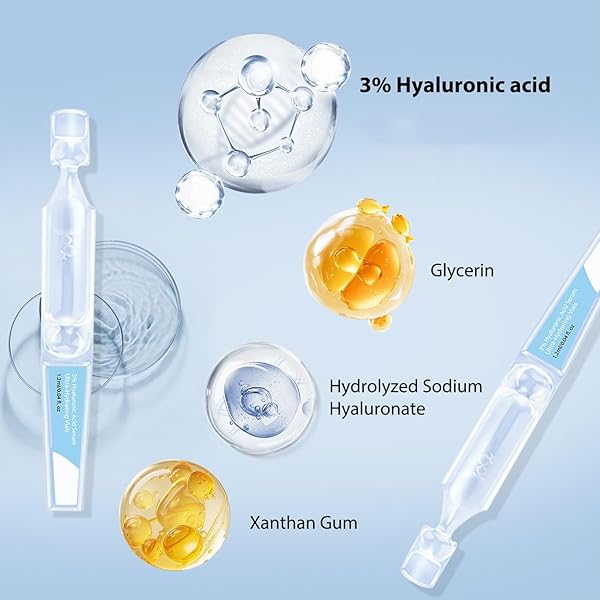 30PCS 3% HYALURONIC ACID SERUM ULTRA-HYDRATING VIALS, HYALURONIC ACID TUBES, ULTRA HYALURONIC ACID TUBES, 3% GLASS SKIN ULTRA-HYDRATING SERUM