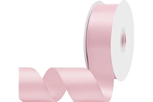 BVIEAKD 1-1/2" X 50 Yards Light Pink Satin Ribbon Solid Color Double Faced Ribbons Perfect for Crafts Wedding Decor Bow Makin