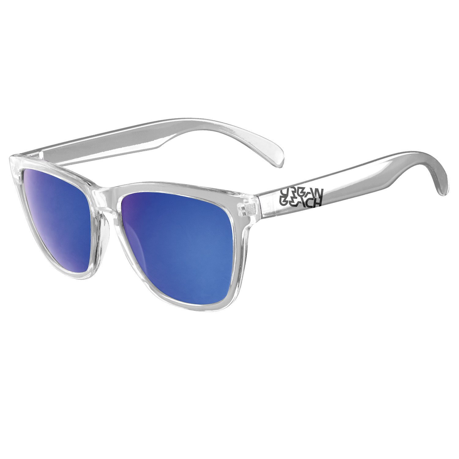 Urban Beach Wayfarer Style Sunglasses, Clear, Medium