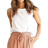 IDEALSANXUN Womens Linen Crop Tank Tops 2026 Spring Summer Beach Sleeveless Tops
