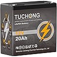 12V 20Ah Lithium Battery, Rechargeable LiFePO4 Battery, Up to 5000+ Deep Cycle Lithium Iron Phosphate Battery Built-in BMS, for Solar/Wind Power, Lighting, Outdoor camping, Fish Finder, Energy Storage