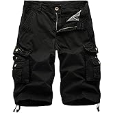 FOURSTEEDS Women's Cotton Loose Fit Zipper Multi-Pockets Twill Bermuda Drawstring Women Cargo Shorts