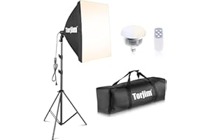 Torjim Softbox Lighting Kit, 27" x 27" Professional Photography Lighting Kit with 85W 3000-7500K E26 LED Bulbs, Continuous Lighting System Kit for Portrait, Product, Video Recording & Photography